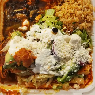 Chx Enchiladas /w Roja sauce (I ate a corner )