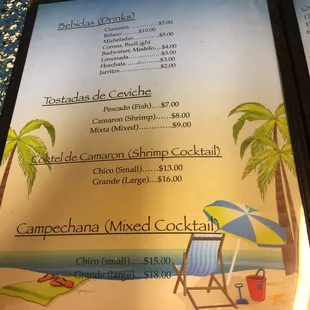 With permission from the owner I present to you their menu as of 2/10/17.