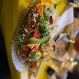 a plate of food on a table