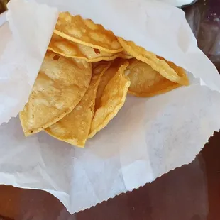 Complimentary chips and salsa.