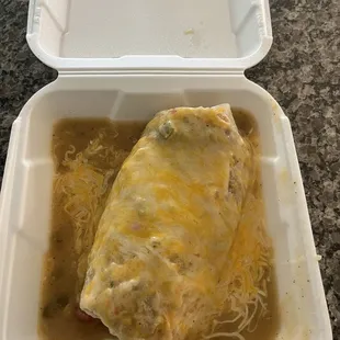 Carnitas burrito, smothered. Mmmmm