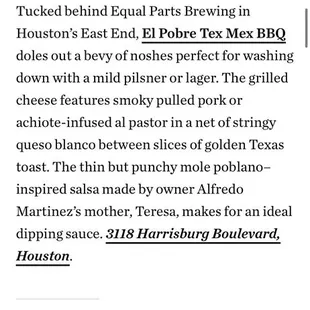 Heading to El Pobre soon because of this article in Texas Monthly magazine