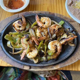Shrimp fajitas