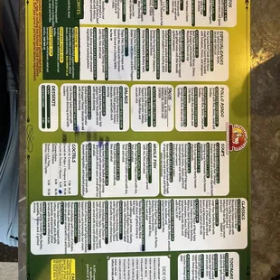 a menu for a mexican restaurant