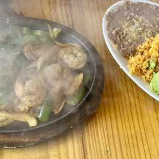 Shrimp fajita plate