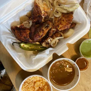 a tray of food