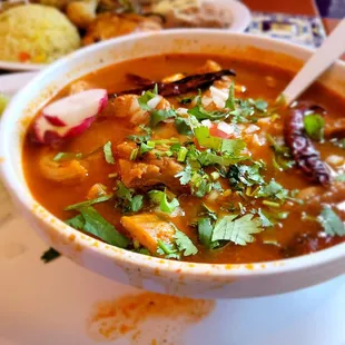 a bowl of mexican food