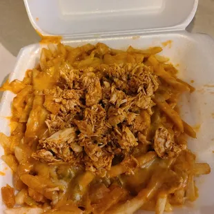 Green chili fries with chicken