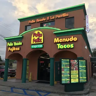 the front of the restaurant