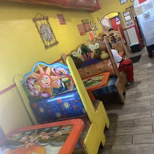 Inside not allowed to eat inside but you can outside