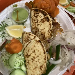 2 chicken chalupas, Coworkers plate