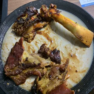 The meat from my three-way plate