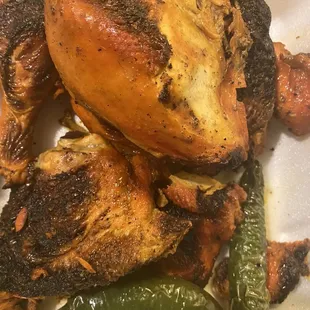 Grilled chicken w/ grilled jalapeños