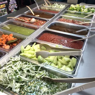 Impressive Salsa Bar.