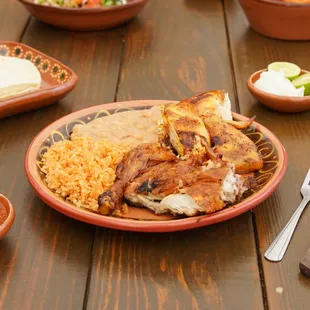 Half Chicken with rice and beans