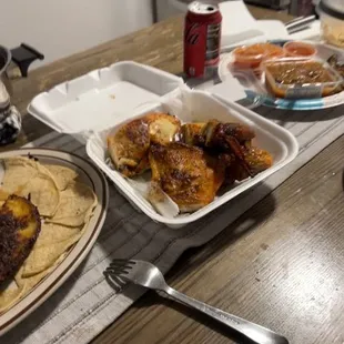 a table full of food