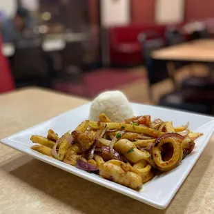 a plate of food on a table