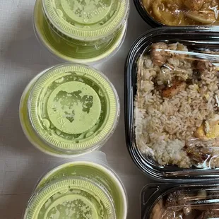 Soup and green sauce