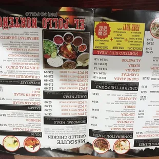 The menu