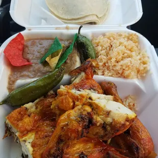 4pcs. Meal with Rice and Beans and corn tortillas