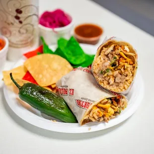 Big Burritos with chicken, carne asada, carnitas, fresh made to order