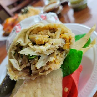 a burrito on a plate