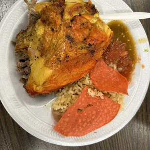 a plate of food on a table