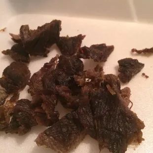 CARNE ASADA NEGRA Y RECALENTADA !! Asco !!!!