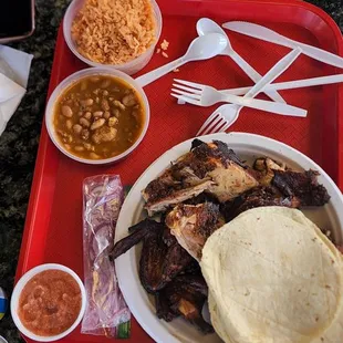 a tray of food on a table