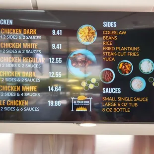 Chicken/side/sauce menu on 8/29/2022