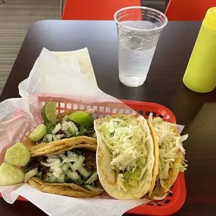 two tacos and a drink