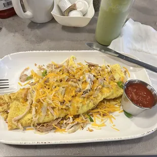 Chicken fajita omelette