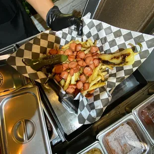 hot dogs and french fries