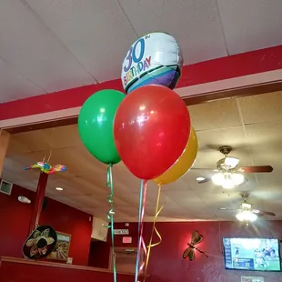 Birthday balloons they let me bring in. Thank you El Portal!