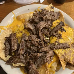 This is the fajita meat with beans and cheese.