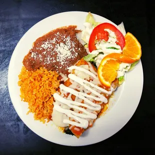 Spinach &amp; mushroom enchiladas