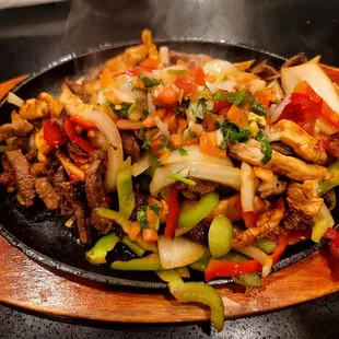 Chicken and steak fajitas at El Portal restaurant on 10/29/23
