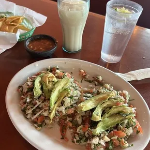 tostada de ceviche de pescado