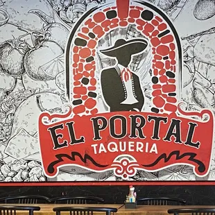 a mural on the wall