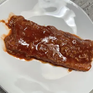 a piece of meat on a plate