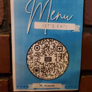 QR code for menu