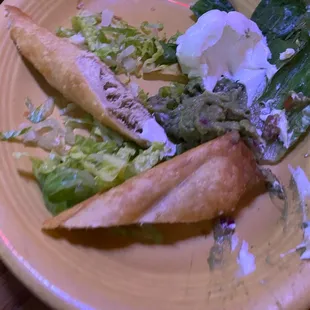 Chicken flautas (prob the tastiest thing but not that great)