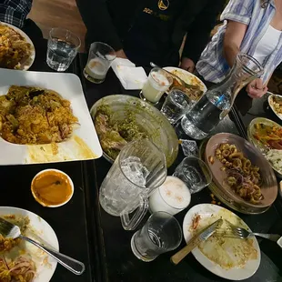 a table full of food