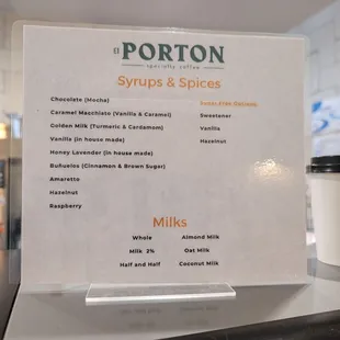 menu