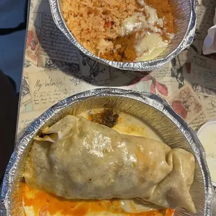 two plates of food on a table