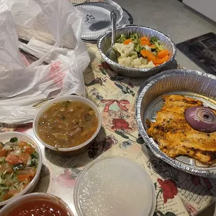 a variety of mexican food