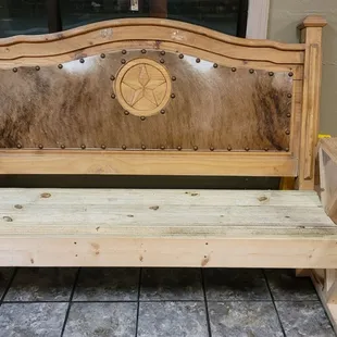 Western style bench by door