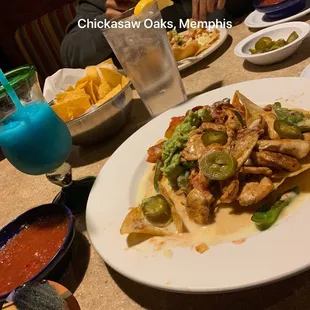 Nachos &amp; Blue raspberry margaritas