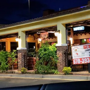 the front of the restaurant