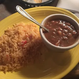Mexican rice and charro beans